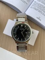 Oliya silver-black quartz watch for men..